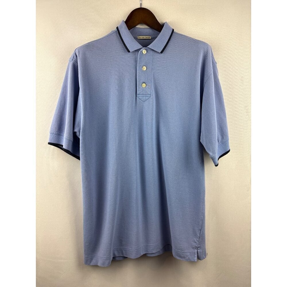 Men’s Vintage Cutter & Buck Large Light Blue Polo Shirt w/ Navy Accents